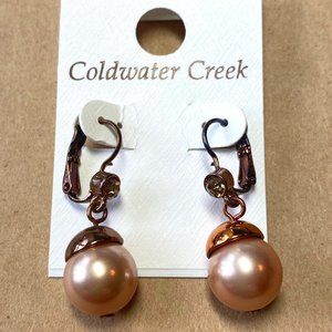 NWT Coldwater Creek Rose Gold Pear Drop Earrings